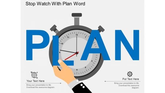 Stop Watch With Plan Word Powerpoint Template