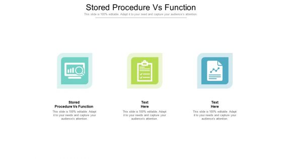 Stored Procedure Vs Function Ppt PowerPoint Presentation Gallery Slides Cpb Pdf