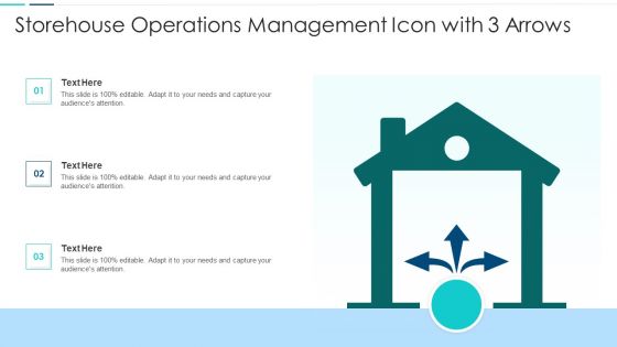 Storehouse Operations Management Icon With 3 Arrows Download PDF