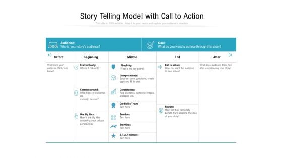 Story Telling Model With Call To Action Ppt PowerPoint Presentation File Model PDF