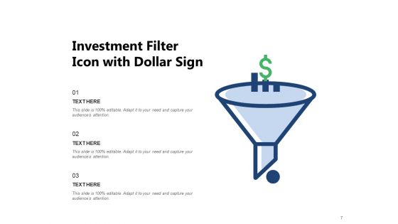 Strainer Icon Content And Data Funnel Envelope Investment Ppt PowerPoint Presentation Complete Deck