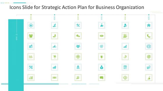 Strategic Action Plan For Business Organization Icons Slide Mockup PDF