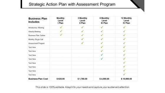 Strategic Action Plan With Assessment Program Ppt PowerPoint Presentation File Format PDF
