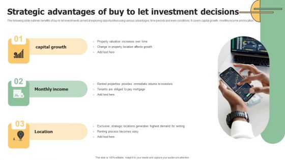 Strategic Advantages Of Buy To Let Investment Decisions Slides PDF