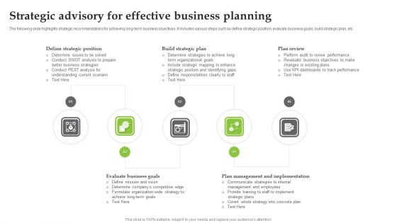 Strategic Advisory For Effective Business Planning Formats PDF