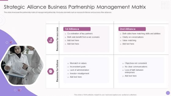 Strategic Alliance Business Partnership Management Matrix Diagrams PDF