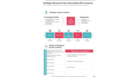 Strategic Allowance Plan Associated With Company One Pager Documents