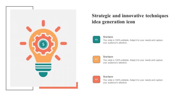 Strategic And Innovative Techniques Idea Generation Icon Download PDF