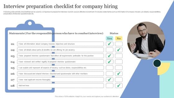 Strategic Approaches To Efficient Candidate Selection Interview Preparation Checklist For Company Hiring Diagrams PDF