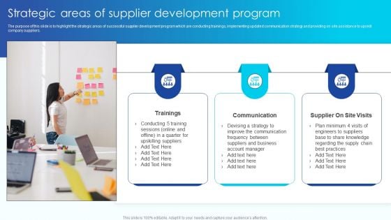 Strategic Areas Of Supplier Development Program Vendor Management Program For Supplier Portrait PDF