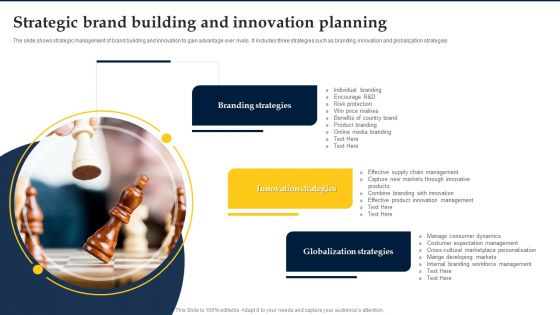 Strategic Brand Building And Innovation Planning Icons PDF