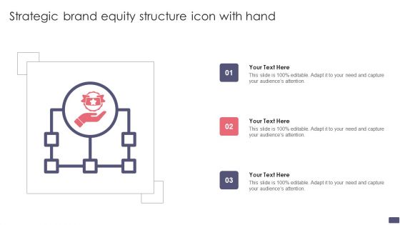 Strategic Brand Equity Structure Icon With Hand Diagrams PDF