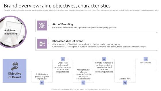 Strategic Brand Management Brand Overview Aim Objectives Characteristics Themes PDF