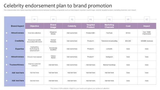 Strategic Brand Management Celebrity Endorsement Plan To Brand Promotion Download PDF