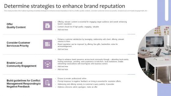 Strategic Brand Management Determine Strategies To Enhance Brand Reputation Portrait PDF