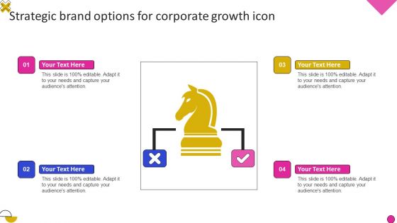 Strategic Brand Options For Corporate Growth Icon Elements PDF