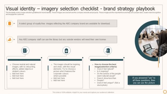 Strategic Brand Playbook Visual Identity Imagery Selection Checklist Brand Strategy Playbook Guidelines PDF