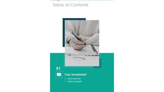 Strategic Business Development Plan Proposal Table Of Contents One Pager Sample Example Document Strategic Business Development Plan Proposal Table Of Contents One Pager Sample Example Document