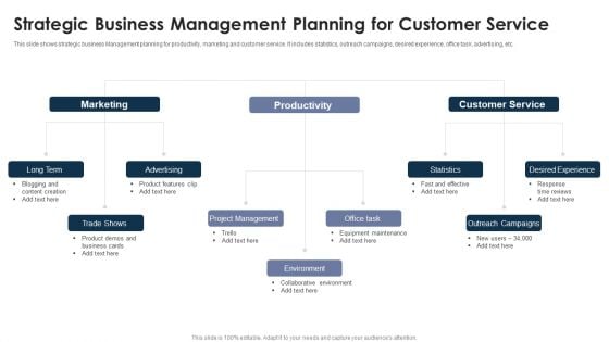 Strategic Business Management Planning For Customer Service Sample PDF