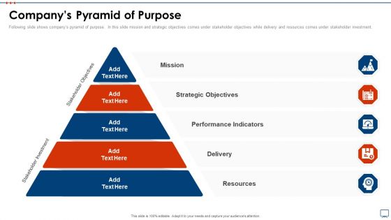 Strategic Business Plan Effective Tools Companys Pyramid Of Purpose Template PDF