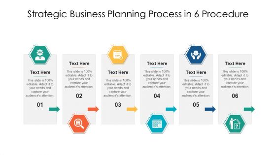 Strategic Business Planning Process In 6 Procedure Ppt PowerPoint Presentation Icon Model PDF