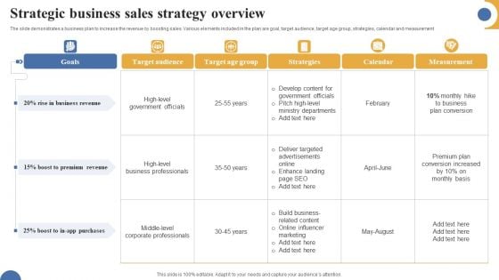 Strategic Business Sales Strategy Overview Pictures PDF