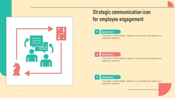 Strategic Communication Icon For Employee Engagement Elements PDF