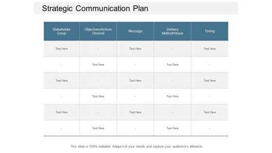 Strategic Communication Plan Ppt Powerpoint Presentation Ideas Graphics Example