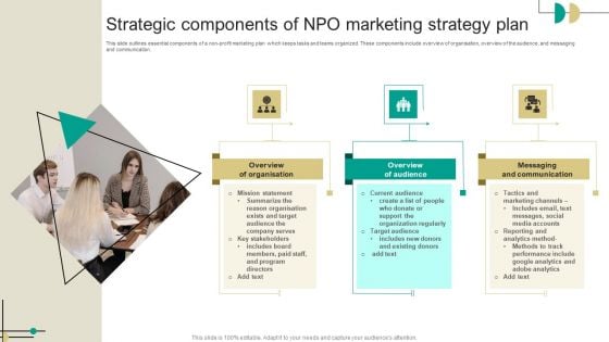 Strategic Components Of Npo Marketing Strategy Plan Guidelines PDF