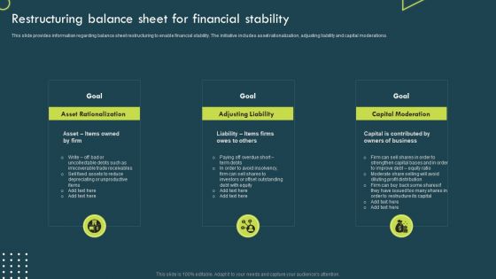 Strategic Corporate Planning To Attain Restructuring Balance Sheet For Financial Stability Sample PDF