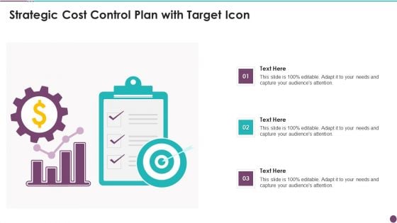 Strategic Cost Control Plan With Target Icon Professional PDF