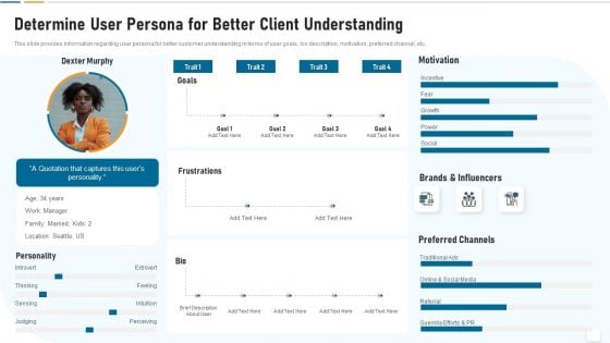 Strategic Development And Operations Execution IT Determine User Persona For Better Demonstration PDF