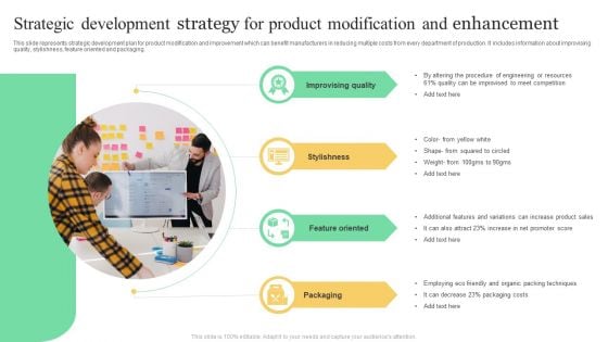 Strategic Development Strategy For Product Modification And Enhancement Brochure PDF