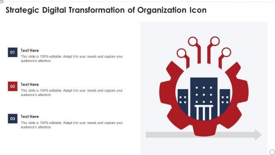 Strategic Digital Transformation Of Organization Icon Clipart PDF