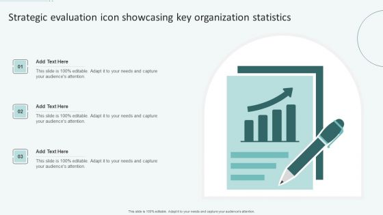 Strategic Evaluation Icon Showcasing Key Organization Statistics Ppt Infographics Show PDF