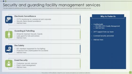 Strategic FM Services Security And Guarding Facility Management Services Demonstration PDF