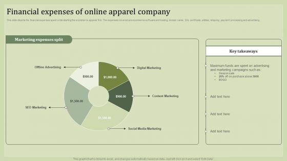 Strategic Financial Plan Financial Expenses Of Online Apparel Company Portrait PDF