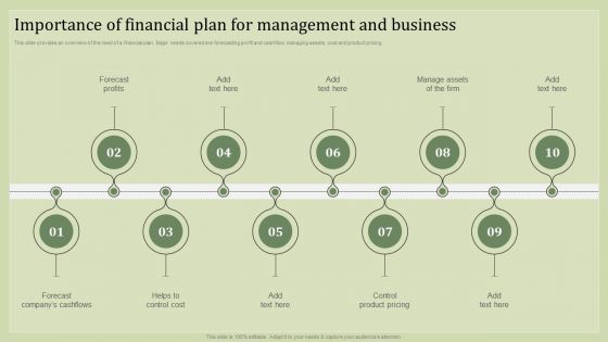 Strategic Financial Plan Importance Of Financial Plan For Management And Business Professional PDF