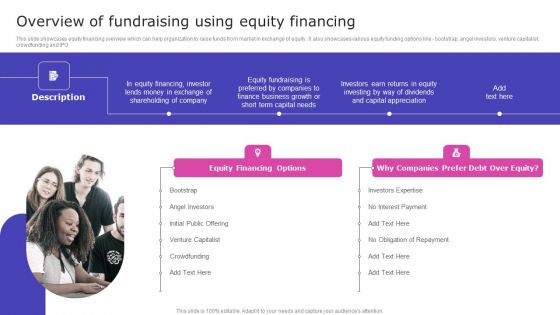 Strategic Fund Acquisition Plan For Business Opertions Expansion Overview Of Fundraising Using Equity Financing Mockup PDF