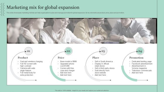 Strategic Global Expansion Business Plan Marketing Mix For Global Expansion Download PDF