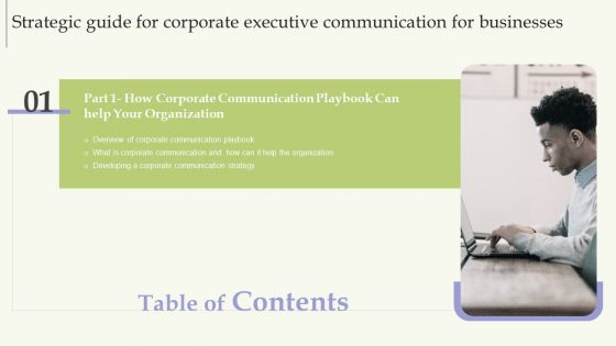 Strategic Guide For Corporate Executive Communication For Businesses Table Of Contents Rules PDF