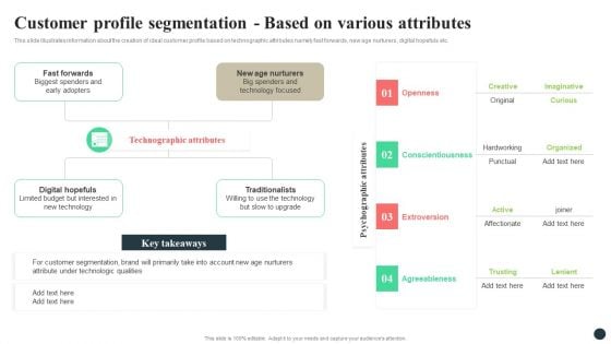 Strategic Guide For Positioning Expanded Brand Customer Profile Segmentation Based On Various Attributes Inspiration PDF