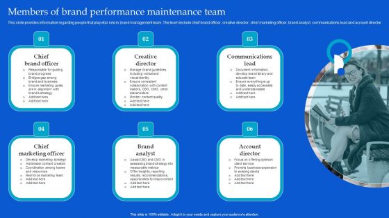 Strategic Guide To Build Brand Personality Members Of Brand Performance Maintenance Team Download PDF