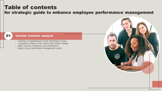 Strategic Guide To Enhance Employee Performance Management Table Of Contents Brochure PDF