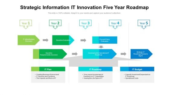 Strategic Information IT Innovation Five Year Roadmap Introduction