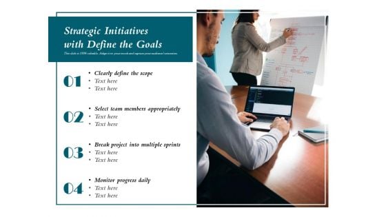 Strategic Initiatives With Define The Goals Ppt PowerPoint Presentation Infographic Template Background PDF