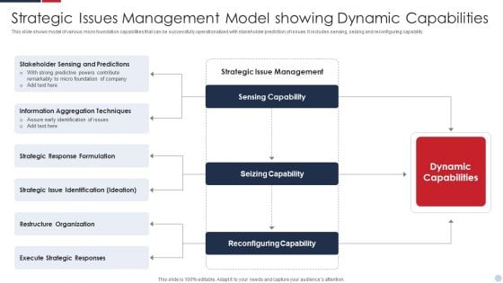 Strategic Issues Management Model Showing Dynamic Capabilities Ideas PDF