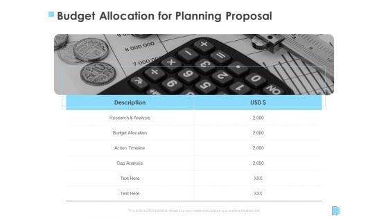 Strategic Management Budget Allocation For Planning Proposal Ppt Templates PDF