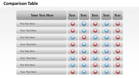 Strategic Management Comparison Table Of Business Information Sales Diagram