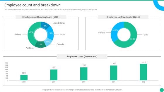 Strategic Management Consultancy Business Profile Employee Count And Breakdown Diagrams PDF